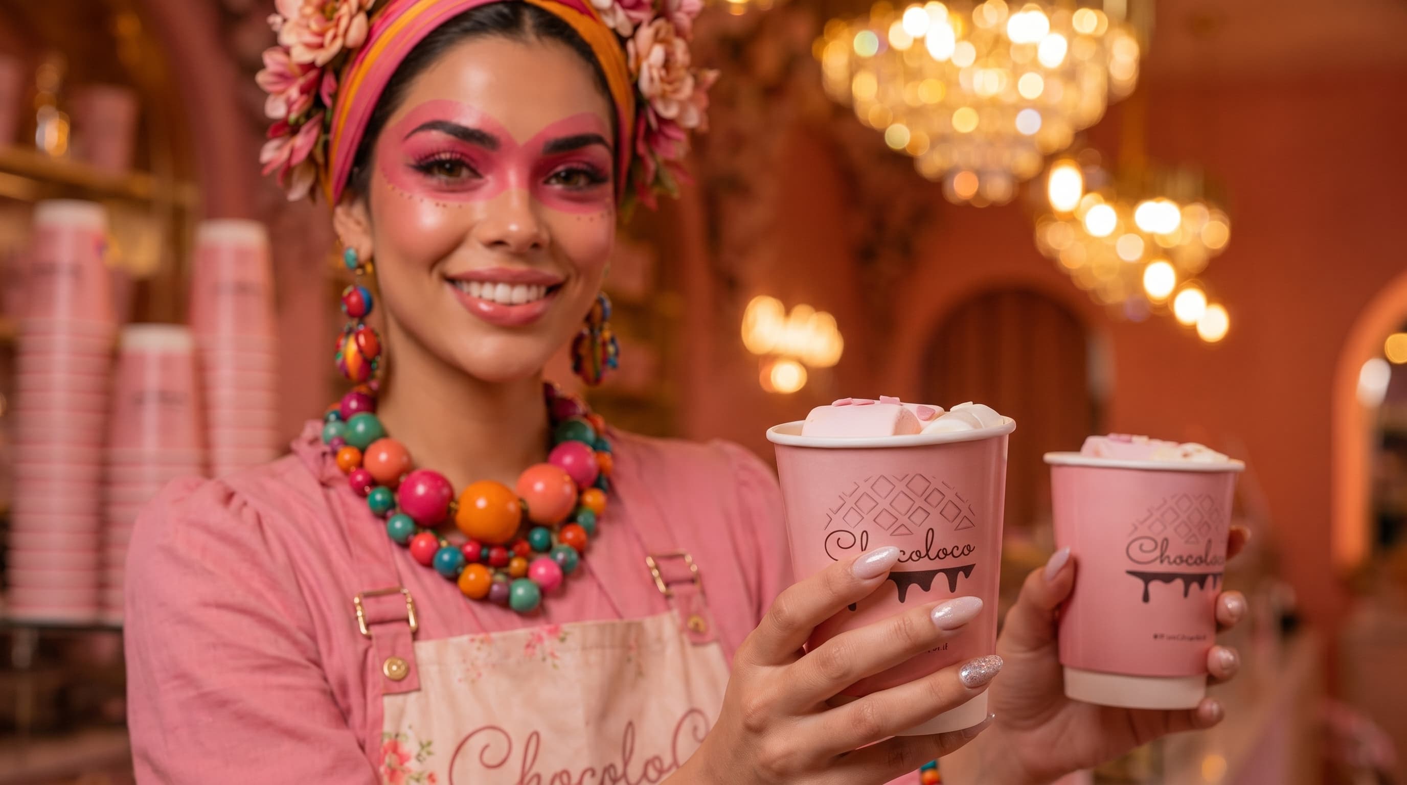 Coco holding branded Chocoloco drinks